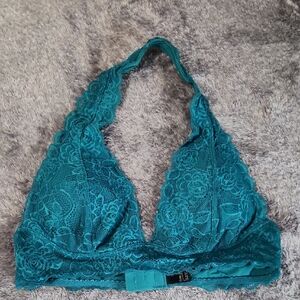 Teal Lace Halter Bralette - Women Intimates